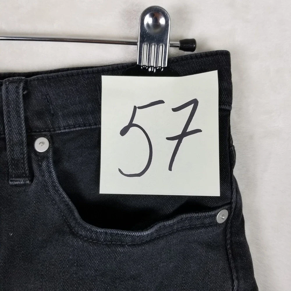 Madewell Denim Shorts Womens 28 Black High-Rise Raw Hem Frayed Stretch 57